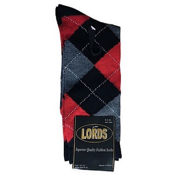 Men Lords Argyle Diamond Multi Color Dress Socks (3 pairs) - Picture 10 of 15